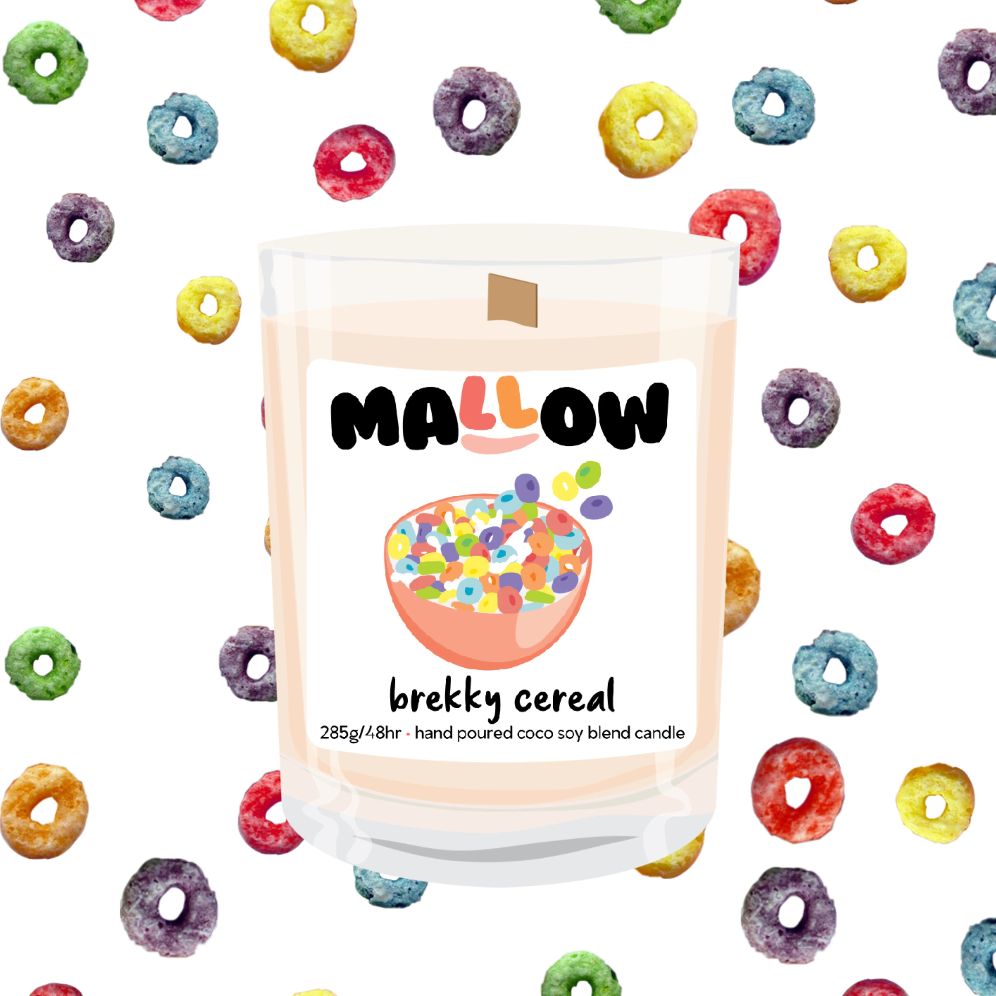 Froot Loops Brekky Cereal Candle – Fruity Coco-Soy Woodwick Candle - Image 4