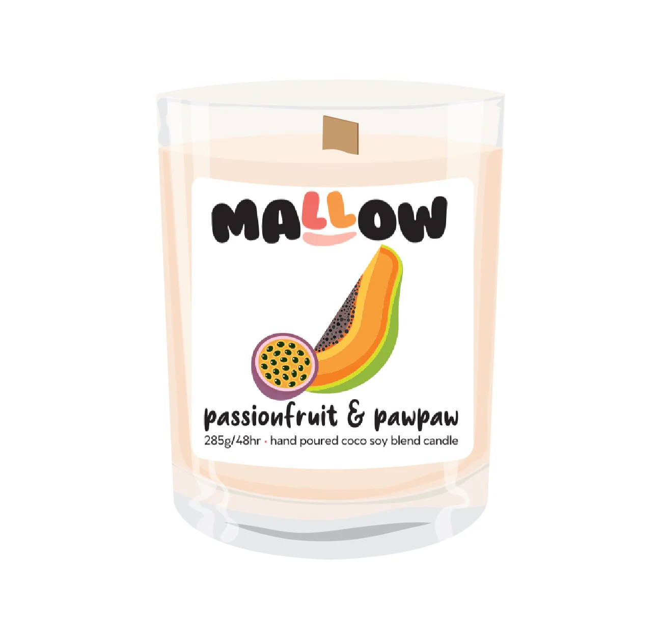 Passionfruit & Pawpaw Candle – Tropical Fruity Coco-Soy Candle - Image 3